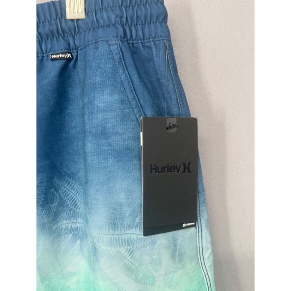 Hurley Shorts Mens Medium Blue Green Phantom Swim Trunks Ombre Surd Water Sports - Picture 4 of 16